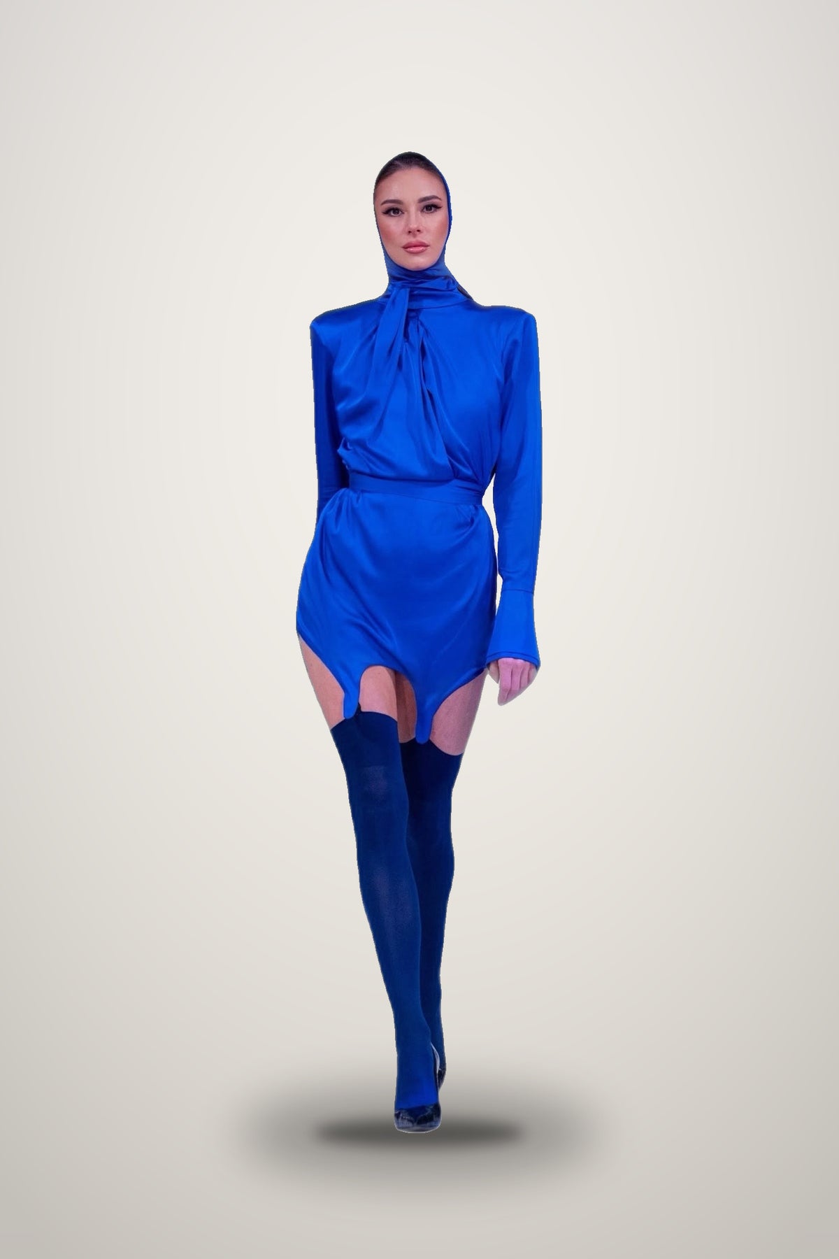 Suspender Dress in navy