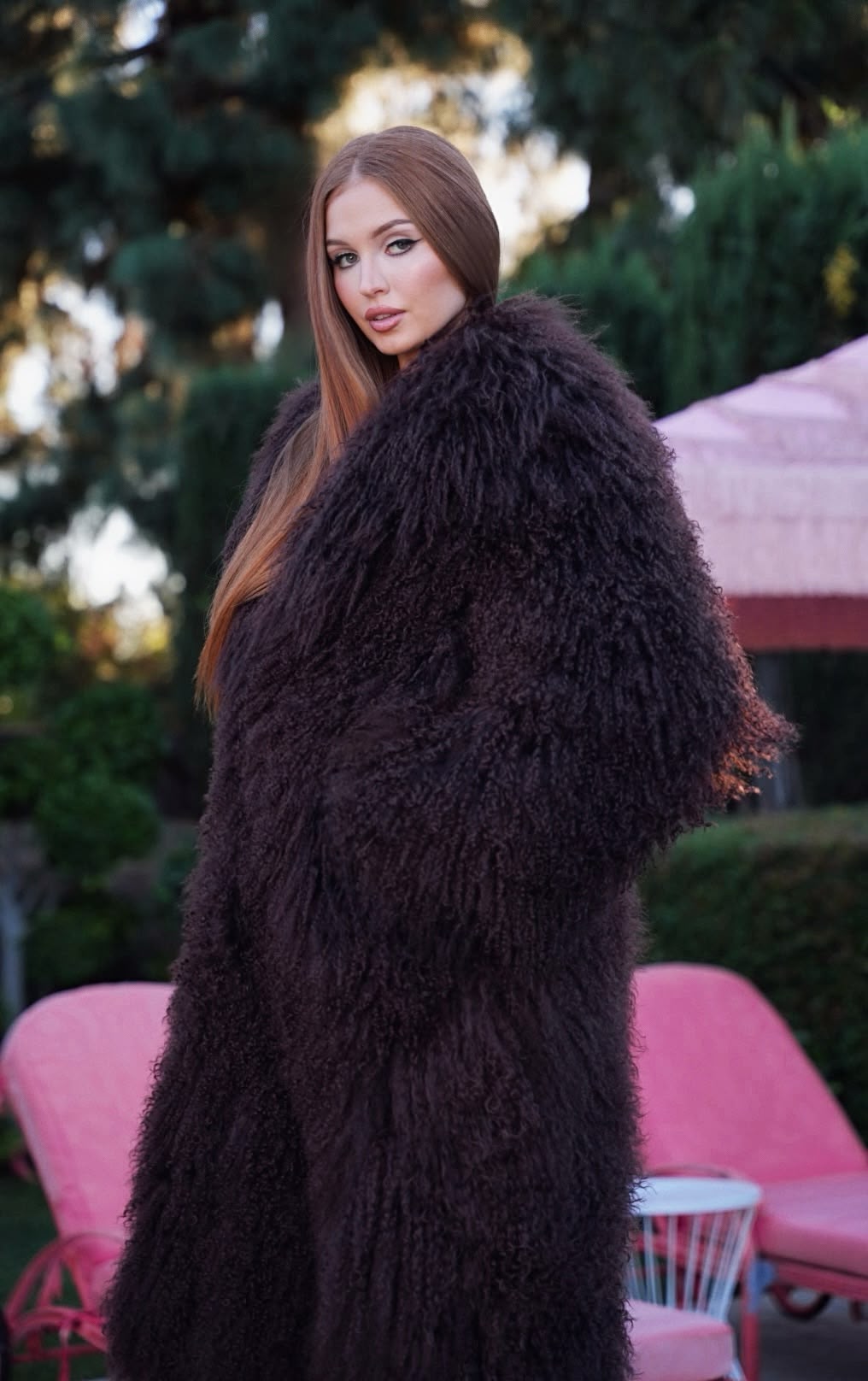 Burgundy Fur Coat
