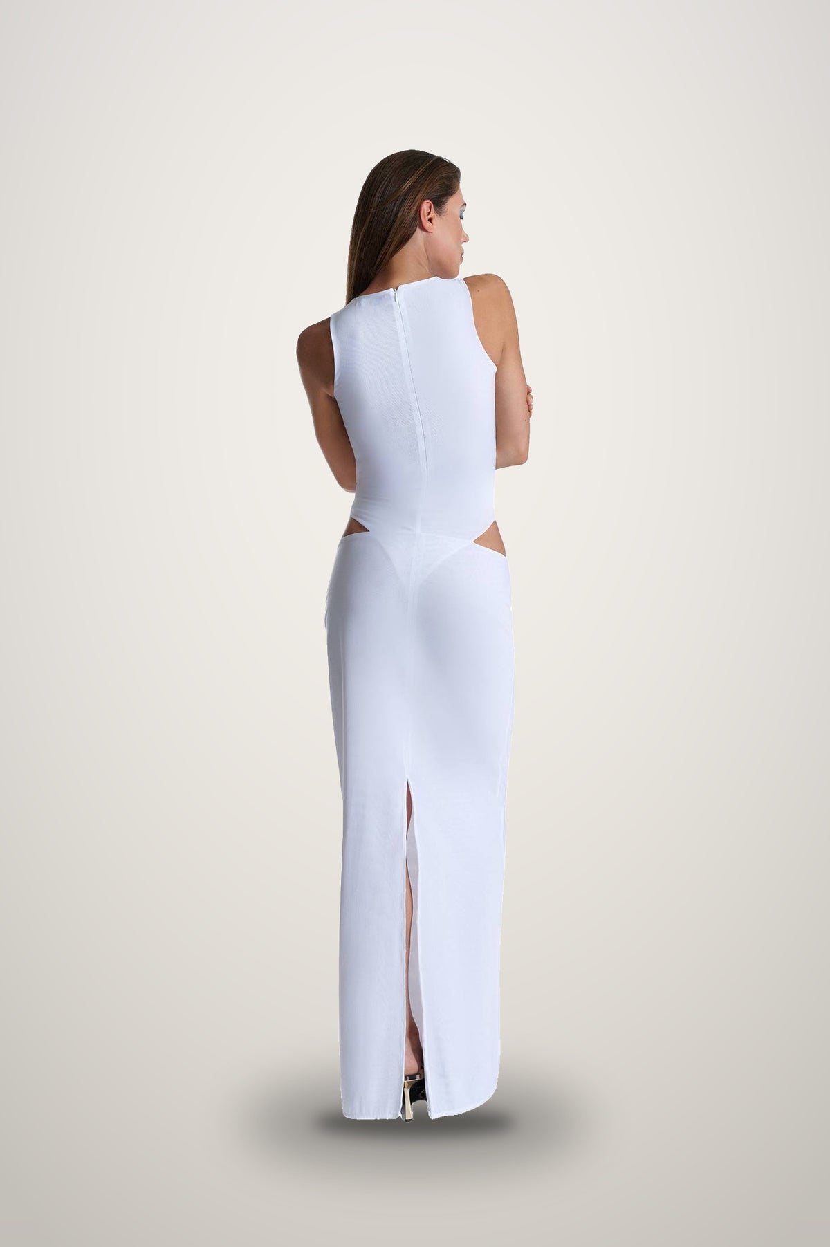 Mesh Dress in white