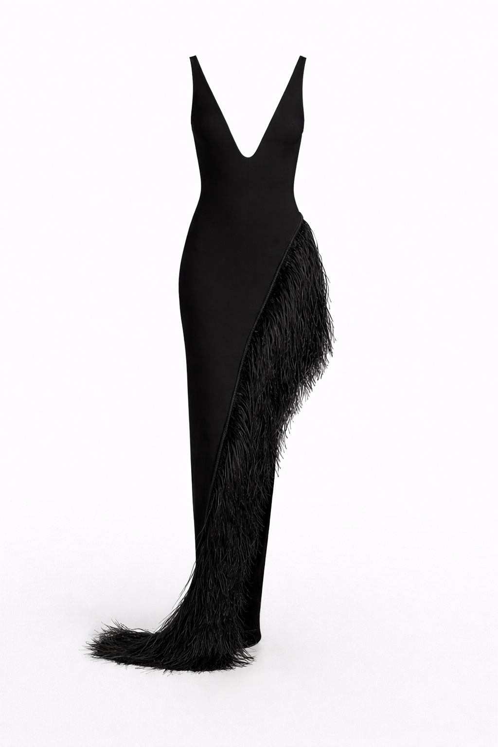 Fringe V-Neck Gown