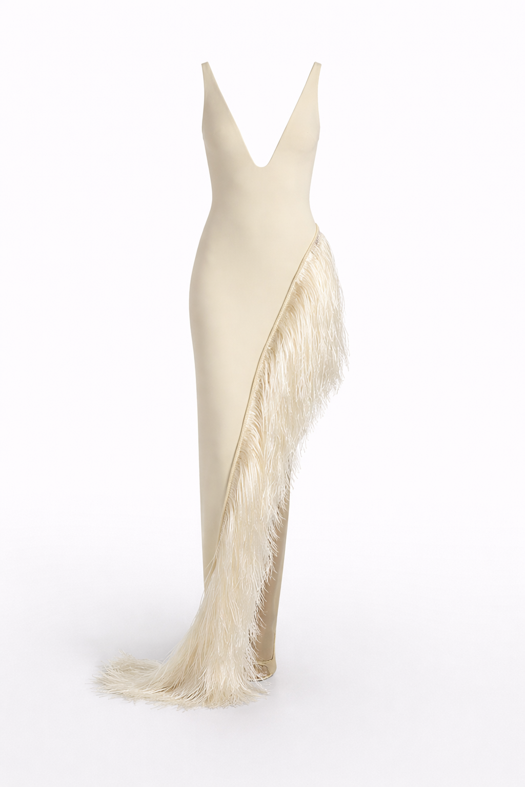 Fringe V-Neck Gown