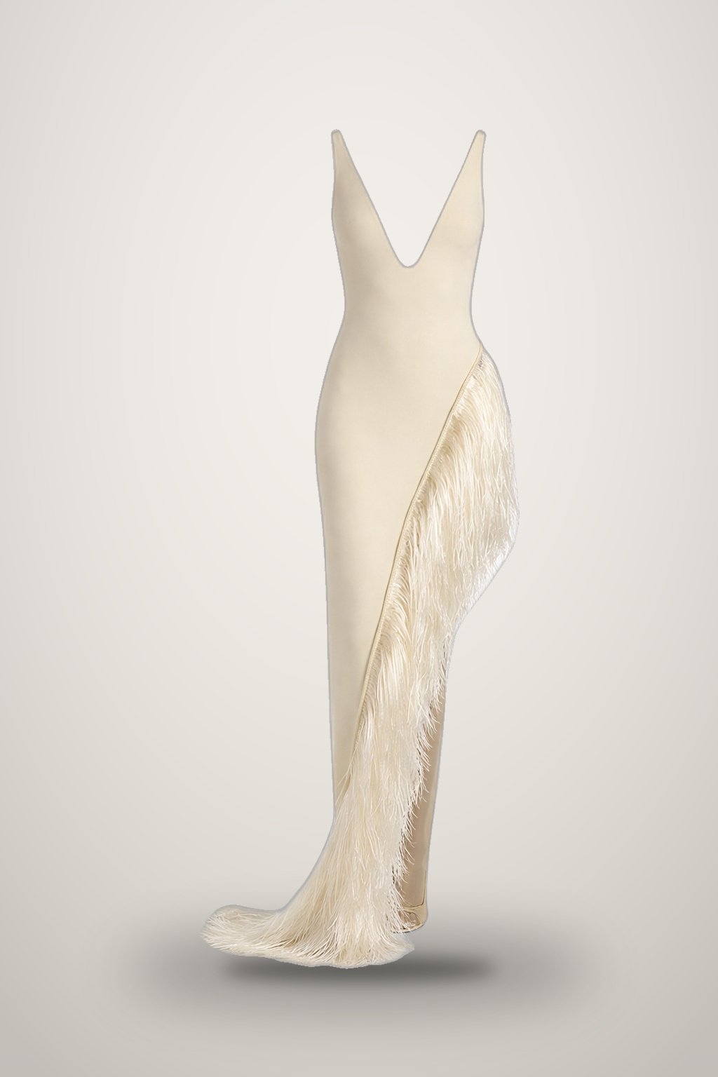 Fringe V-Neck Gown