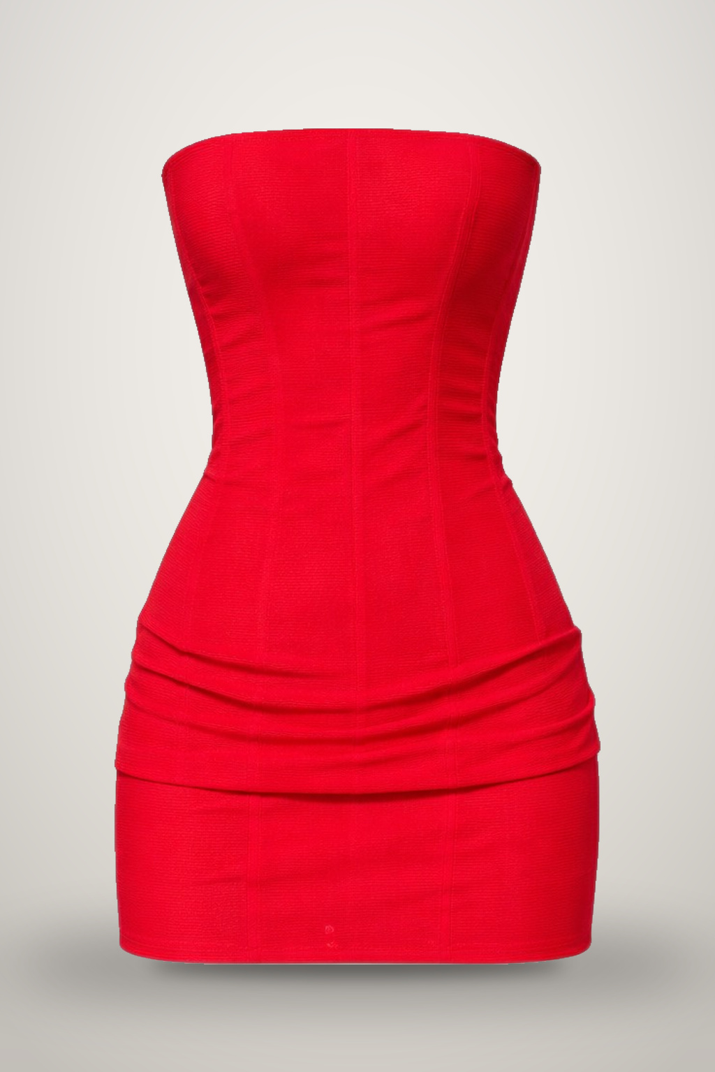 Mesh Corset Mini Dress in red