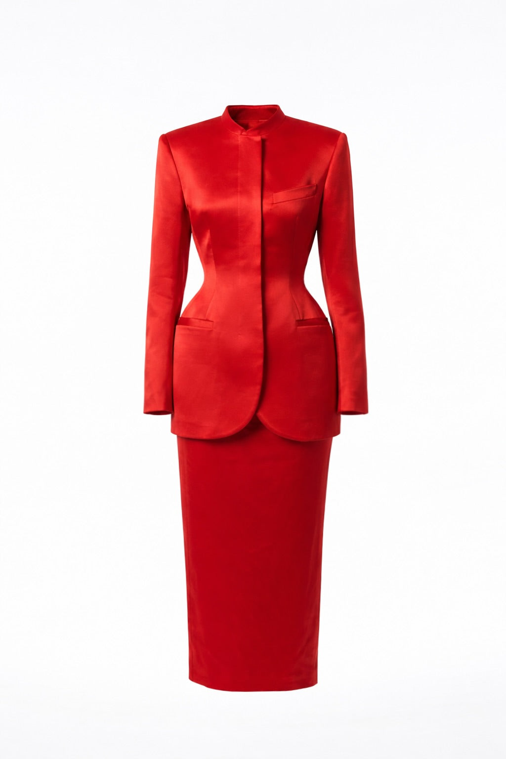 Silk red suit