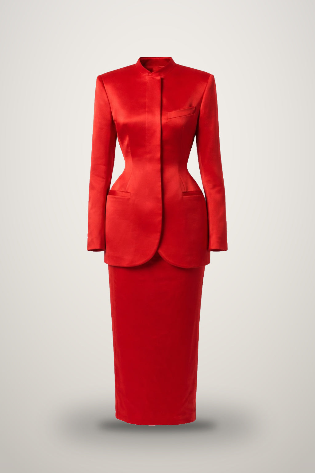 Silk Suit in red