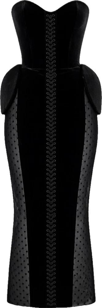 Charcoal Mesh Corset Gown