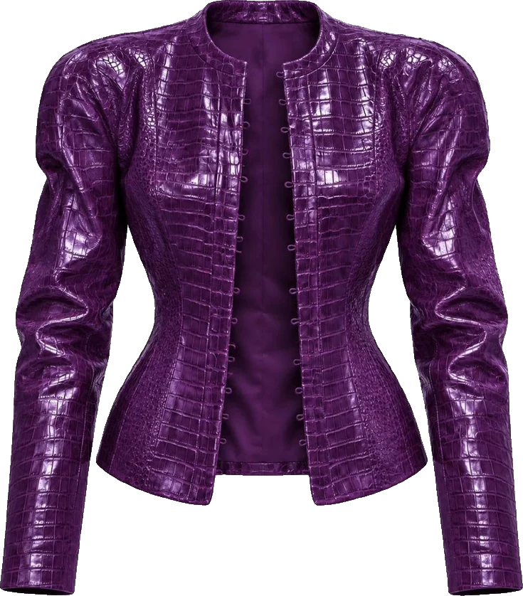 Jacket in Croco Vinyle