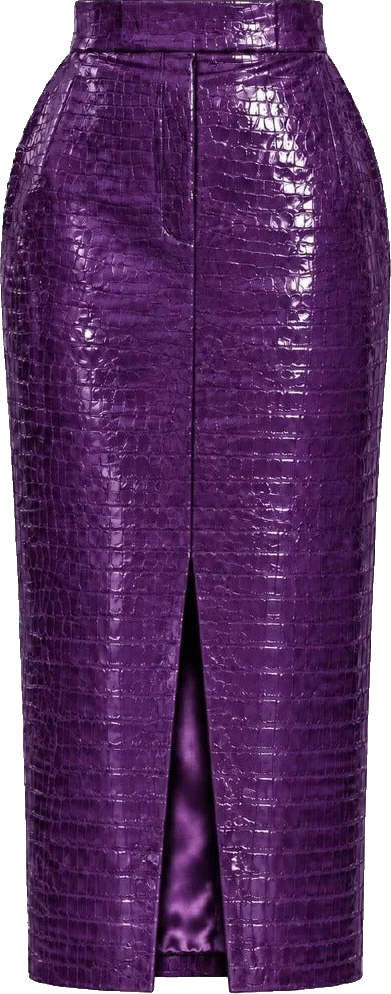 Skirt in Croco Vinyle