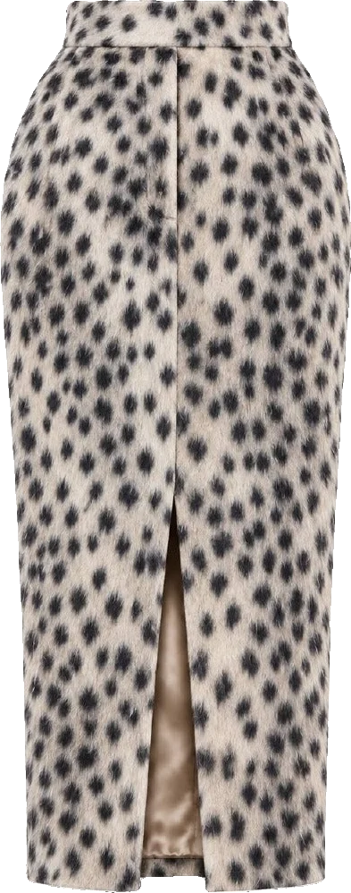 Snow Leopard Midi Skirt