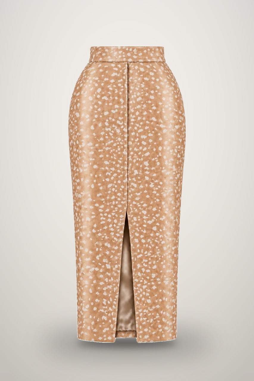 Bambi Pencil Skirt in bambi light brown