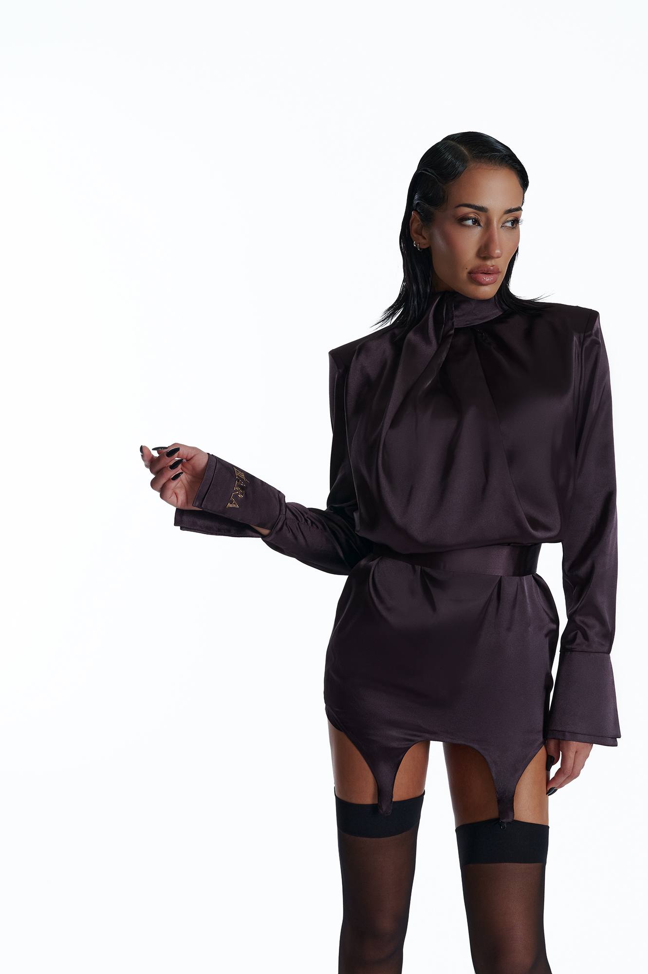 Silk suspender dress