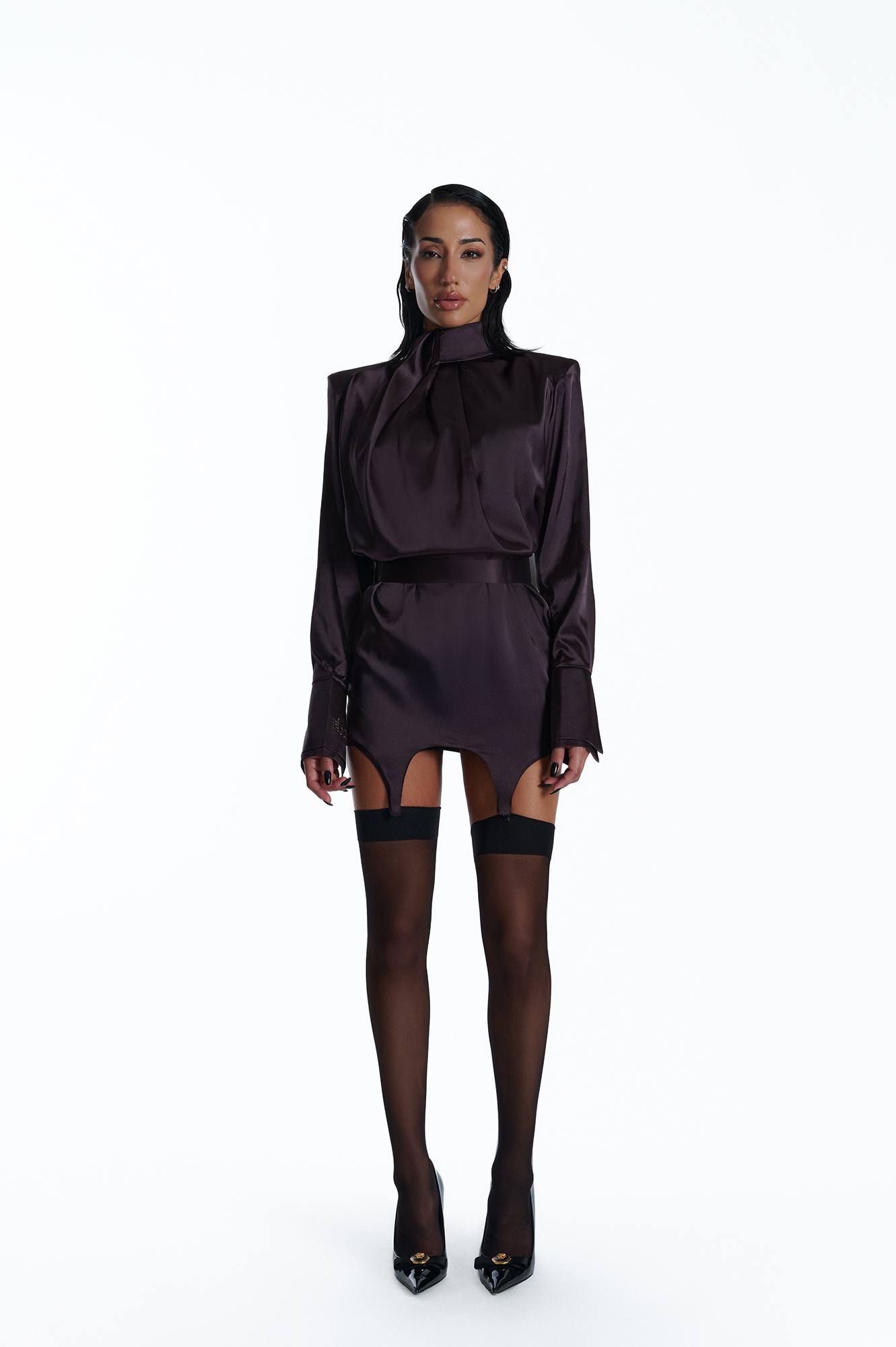 Silk suspender dress