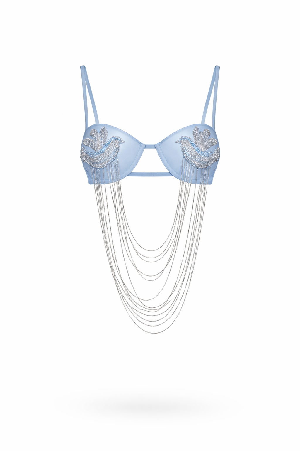 Blue Birdie silk bra