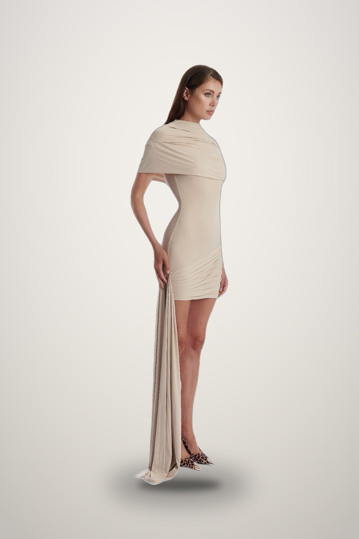 Butter dress on model