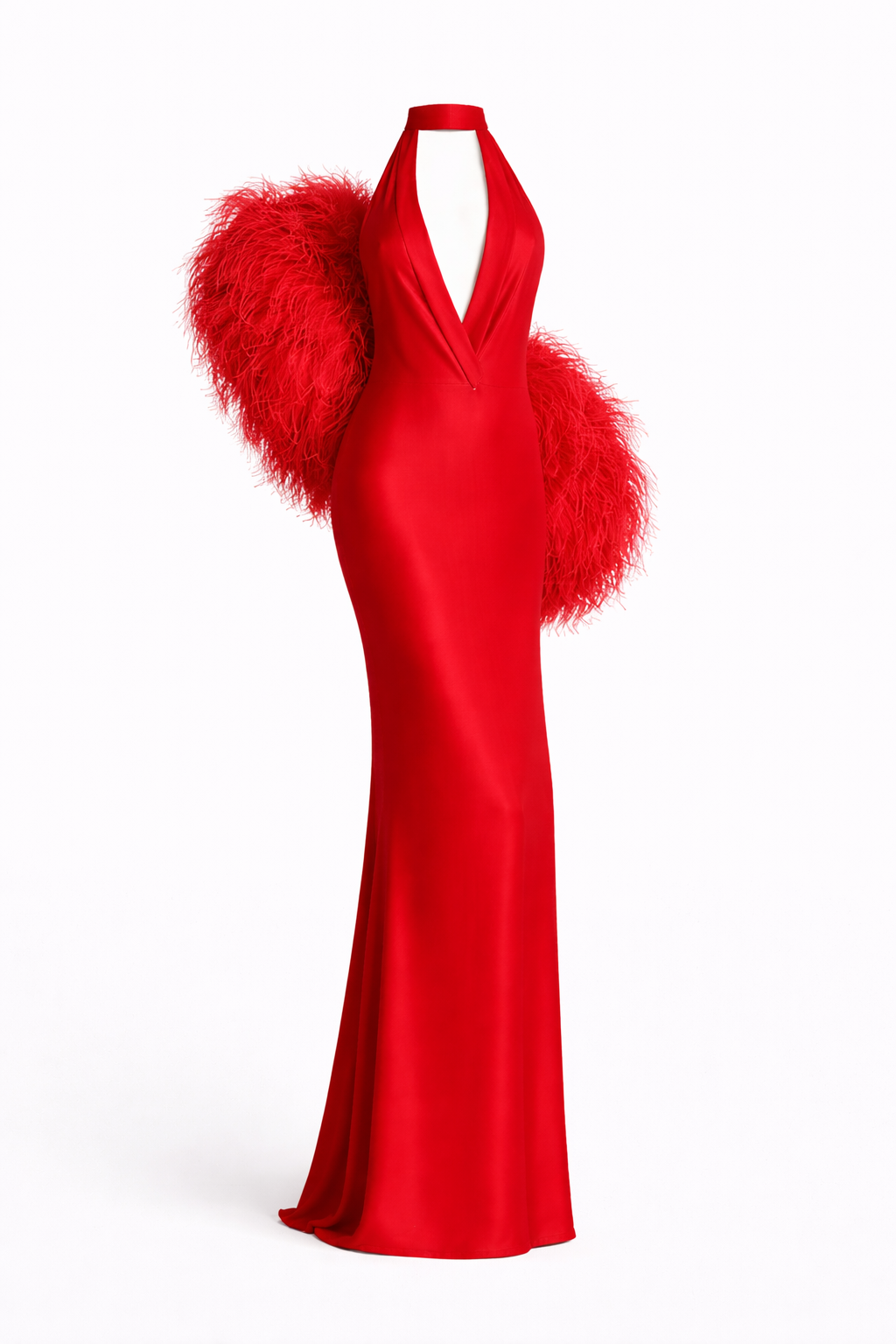 Feather Red Muse Gown