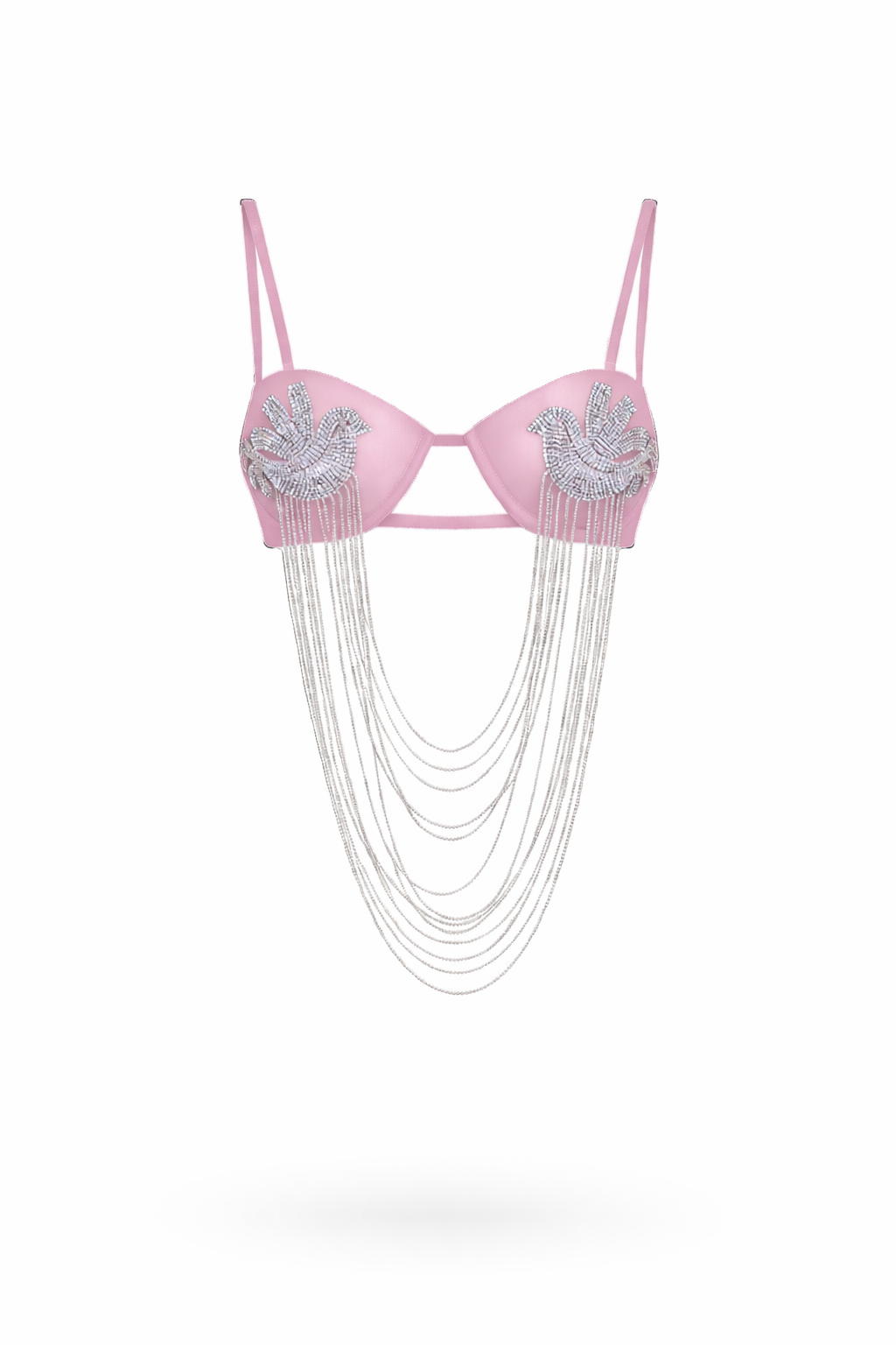 Pink Birdie silk bra