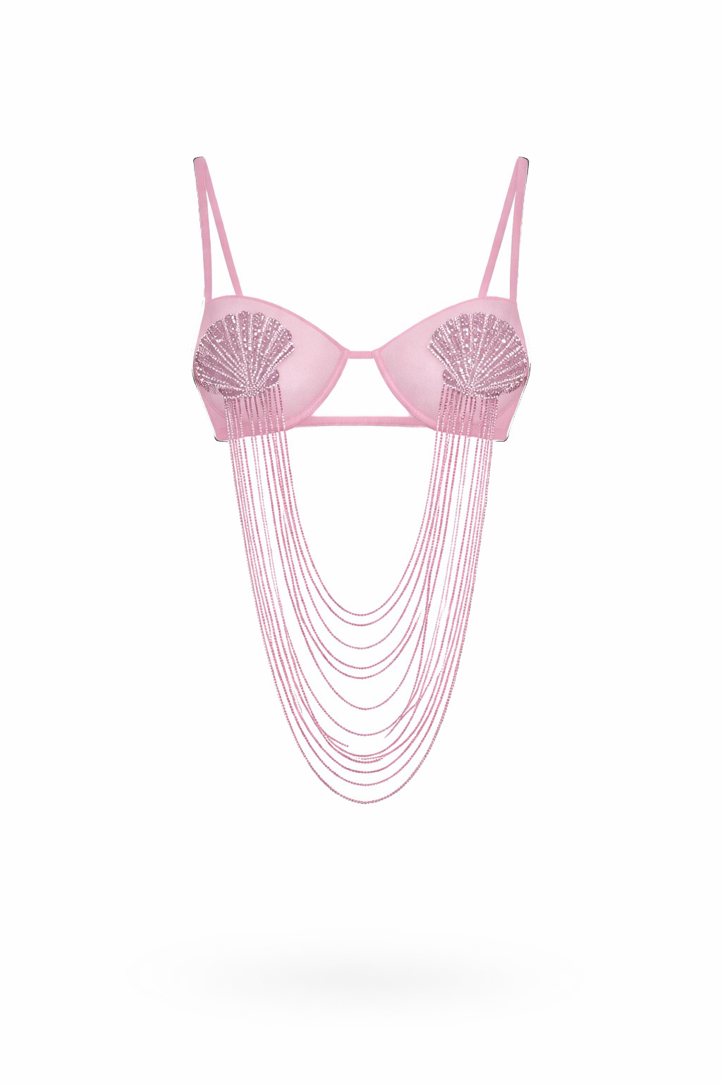 Shell pink silk bra