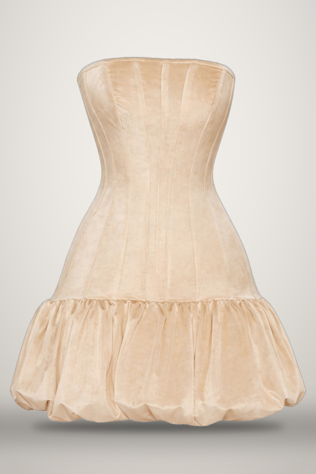 Bubble Skirt Corset Dress in beige